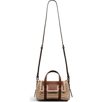 Radley London The Chancery - Raffia Small Flapover Woven Satchel Bag in Natural at Nordstrom