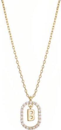 Adornia Floating Letter Initial Cubic Zirconia Pendant Necklace in Gold-B at Nordstrom Rack