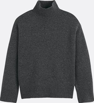 La Redoute Collections Wollen trui met hoge hals, grof gebreid