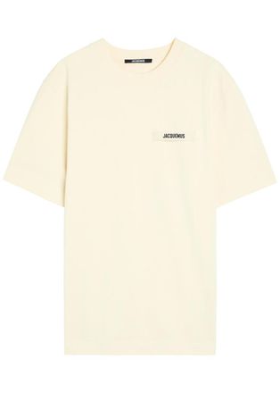 Jacquemus Le T-shirt Logo-embroidered Cotton T-shirt - Beige - XL
