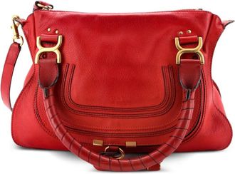 Chlo&eacute; Marcie Leather Medium satchel - Rood