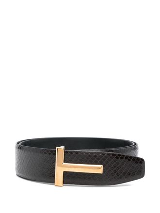 Tom Ford T Icon belt - men - Calf Leather/Calf Leather/Brass - 110 - Brown