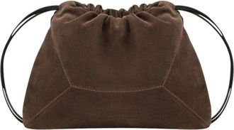 Brunello Cucinelli Schoudertas - Dames - Schoudertassen - Bruin - ONE Size - Leer - Tassen