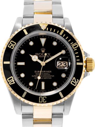 Rolex Pre-owned Rolex Submariner Date Automatic Chronometer Black Dial Mens Watch 16613 BKSO