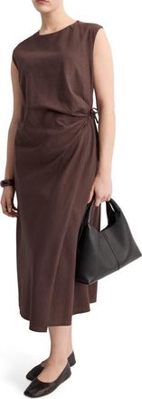 Mango Wrap Midi Dress in Chocolate at Nordstrom, Size 10