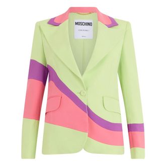 Moschino Dames, Jassen, Groen, Maat: S Leer