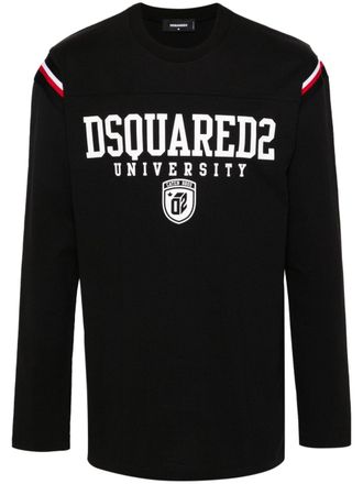 Dsquared2 T-shirt met logoprint - Zwart