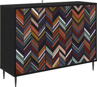 vidaXL Aparador Ommen Roble Negro 102 X 33 X 76 Cm Vidaxl