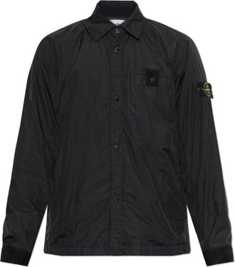 Stone Island Lichtgewicht Jack met Kraag - Heren - Zomerjassen - Zwart - XL - Jassen