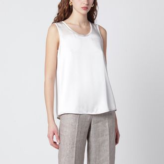 Max Mara Top in raso avorio