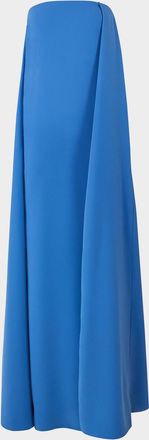 Carolina Herrera Strapless Cape Slit Column Gown