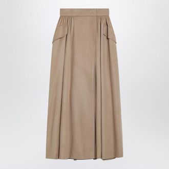 Max Mara Midi Skirt In Drap