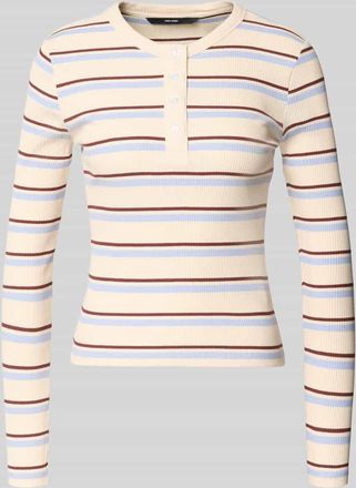 Vero Moda Slim Fit Langarmshirt aus Baumwoll-Mix Modell KATIE in Dunkelrot, Gr&ouml;&szlig;e XL
