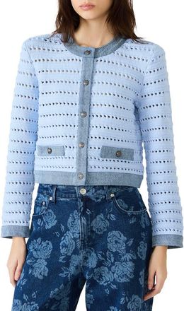 Steve Madden Cassette Cardigan in Powder Blue at Nordstrom, Size X-Small