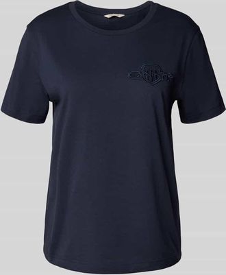 GANT Regular Fit T-Shirt aus reiner Baumwolle mit Logo-Patch in Marine, Größe XL
