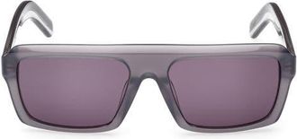 adidas 55MM Square Sunglasses in Grey/Other /Smoke at Nordstrom