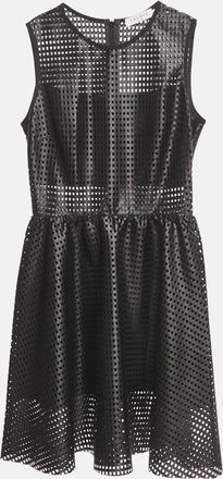 Sandro Black Lace Flared Sleeveless Mini Dress