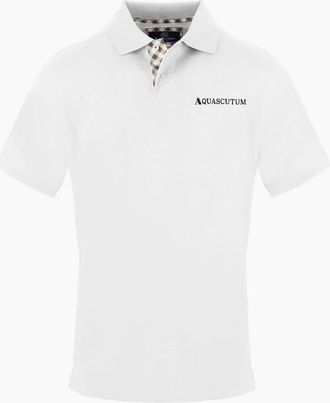 Aquascutum Mens Collared Neck Short Sleeve Polo Shirt - White - Size: 36