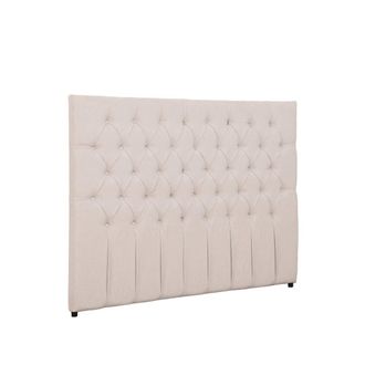 Klast Cabecero doble de tela beige 165 cm x 120 cm