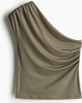 H&M One-Shoulder-Top - Green