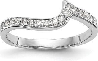 Diamond2Deal 14k White Gold Lab Grown Diamond Wedding Band Ring 0.19Ct Clarity- VS Color- G-H