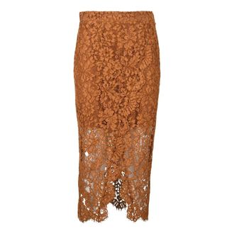 Twinset Rokken, Dames, Bruin, M, Katoen, Aankomende Gebreide Mix met Viscose