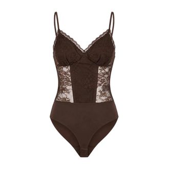 Yes-Zee Body in Pizzo - Dames - Tops - Bruin - Maat: M Nylon