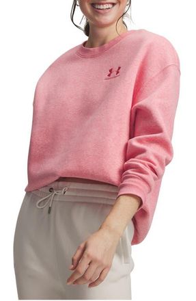 Under Armour Icon Fleece Crewneck Sweatshirt in Bittersweet Pink Light Heather at Nordstrom, Size Medium