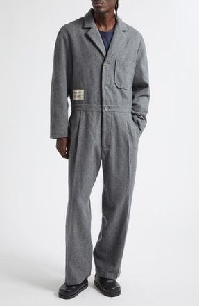Song for the Mute x Birkenstock The Collector Tailored Wool & Nylon Felted Jumpsuit in Grey at Nordstrom, Size X-Large