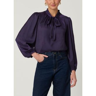 Shoshanna Rye Vintage Satin Top in Iris at Nordstrom, Size X-Small