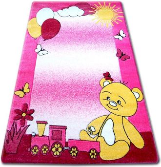 RugsX Rugsx - Carpet children happy C210 pink Teddy Bear pink 240x330 cm