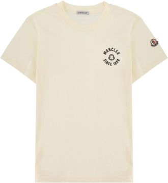 Moncler White Logo Crew Neck T-Shirt