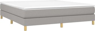 vidaXL Cama Box Spring Con Colch&oacute;n Tela Gris Claro 180x200 Cm Vidaxl