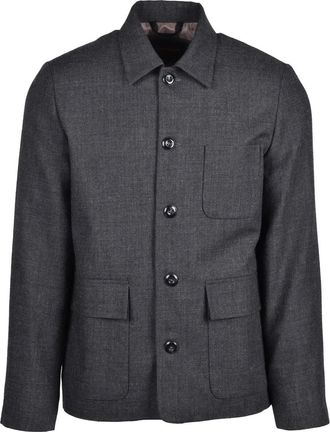 Officina 36 Grey Unlined Wool-Blend Jacket