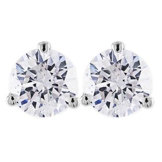 Pompeii3 2 ct Round Solitaire Diamond Martini Studs 14k White Gold With Screw Backs