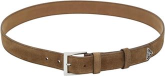 Prada Accessoires, Heren, Bruin, 95 CM, Leer, Suede Riem