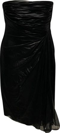 Valentino Valentino geplooide strapless mini-jurk van zwarte zijde