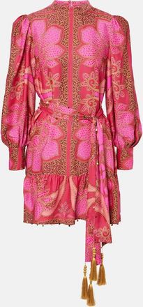 Farm Rio Abito corto Floral Glam Scarf in raso