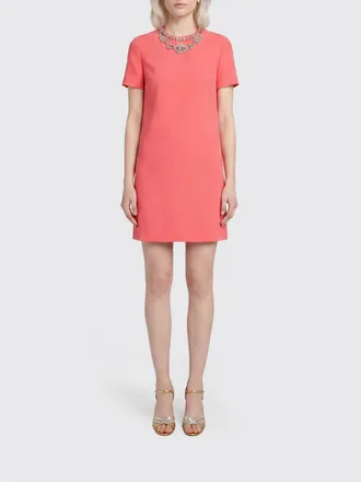 Valentino A-Line Mini Dress in Wool and Silk Cr&ecirc;pe with Crystal Embroidery