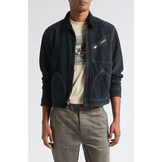 Ralph Lauren Chrysler Indigo Suede Jacket in Vintage Indigo at Nordstrom, Size Medium