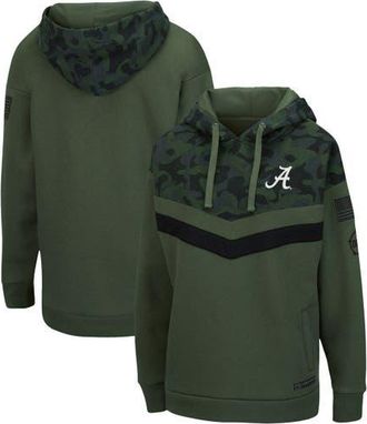 Colosseum Womens Colosseum Olive/Camo Alabama Crimson Tide OHT Military Appreciation Extraction Chevron Pullover Hoodie at Nordstrom, Size Small