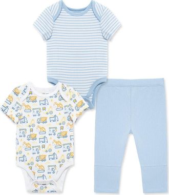 Little Me 3-Peice Bodysuit & Leggings Set in Blue at Nordstrom, Size 12M