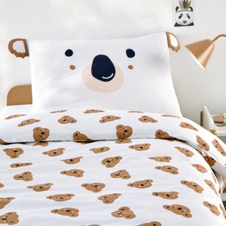 La Redoute Interieurs Kinderbeddenset 50% gerecycled katoen, rechthoekige kussensloop, KOALA