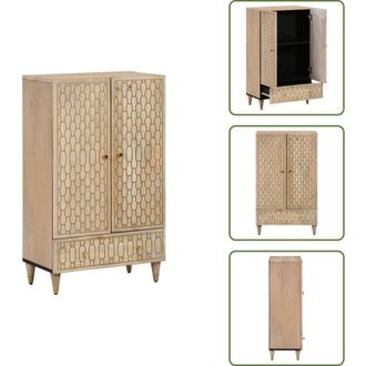 vidaXL Credenza decorativa - vidaXL Credenza 60x33x110 cm in Legno Massello di Mango - Credenza con ante