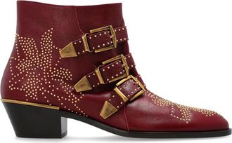 Chlo&eacute; Schoenen, Dames, Rood, 38 EU, Leer, Susan Cowboylaarzen