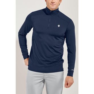 Coolibar Mens Agility Performance Pullover, UPF 50+ Sun Protection in Navy at Nordstrom, Size X-Large