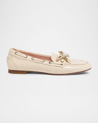 Roger Vivier Roundytoe Strass Leather Boat Loafers