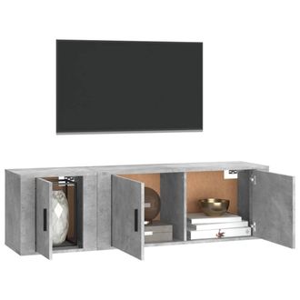 Berkfield Home Classic 2 Piece TV Cabinet Set Concrete Grey Engineered Wood