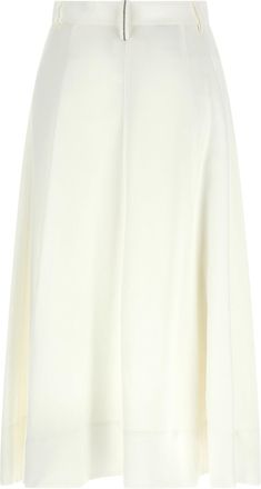 Brunello Cucinelli Womens White Viscose Midi Skirt