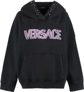 Versace Womens Black Cotton Oversize Sweatshirt - Size EU 34 (Womens)